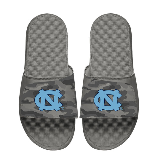 Youth ISlide  Gray North Carolina Tar Heels Camo Slide Sandals