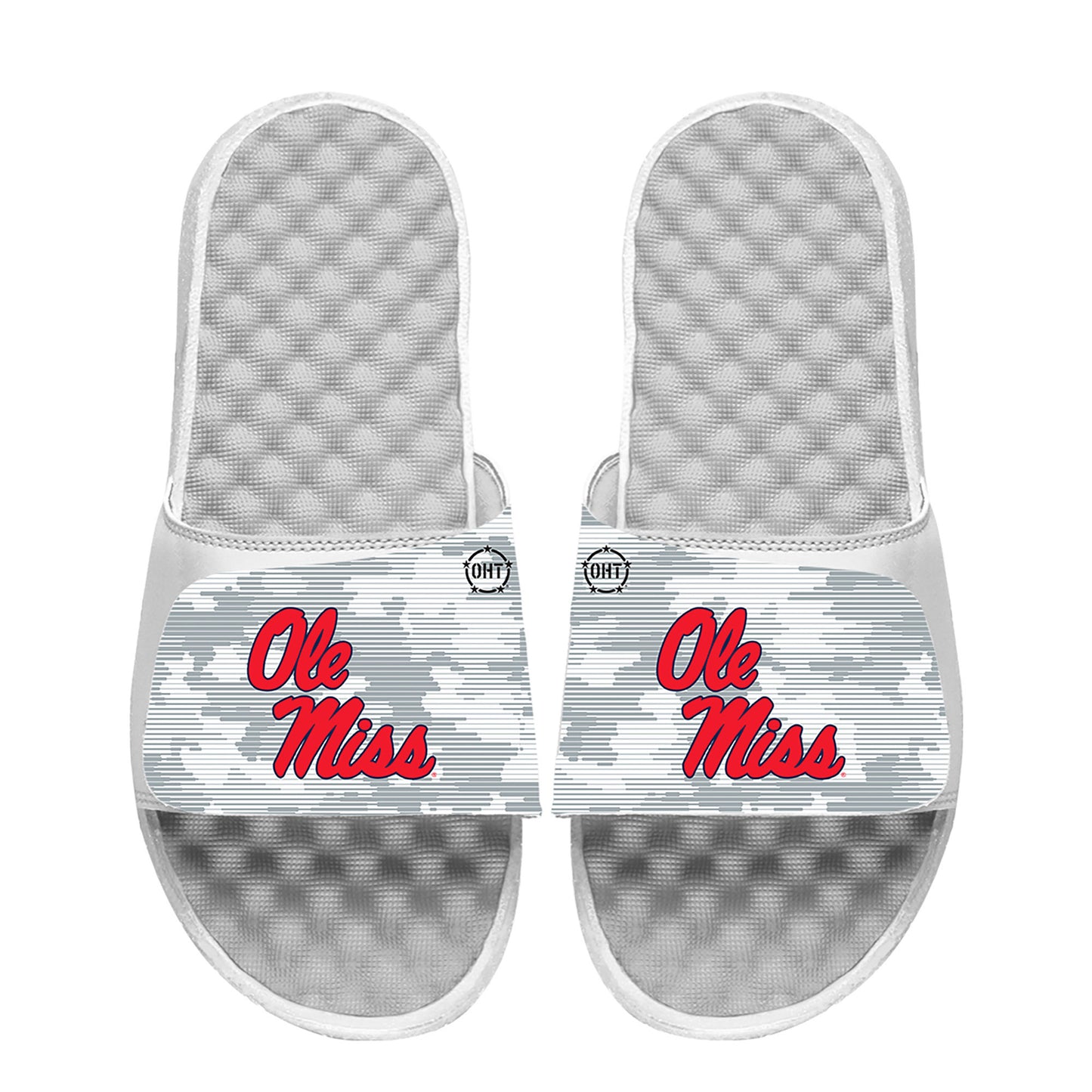 Men's ISlide White Ole Miss Rebels Camo Slide Sandals