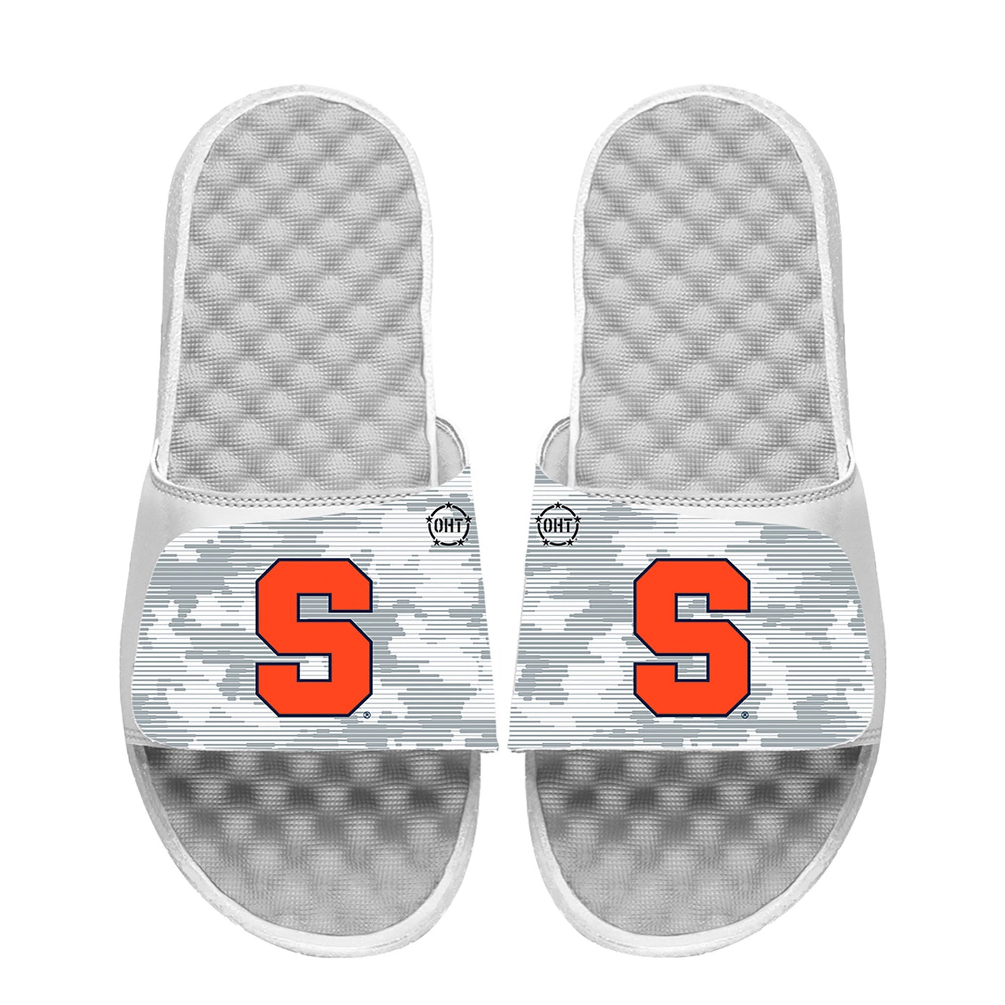 Men's ISlide White Syracuse Orange Camo Slide Sandals