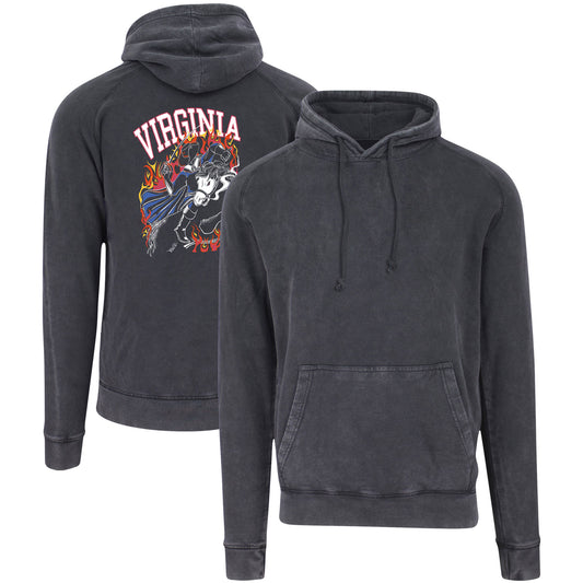 Men's Black Virginia Cavaliers Legend Of Cavalier Hollow Spooky Hoos Vintage Raglan Pullover Hoodie