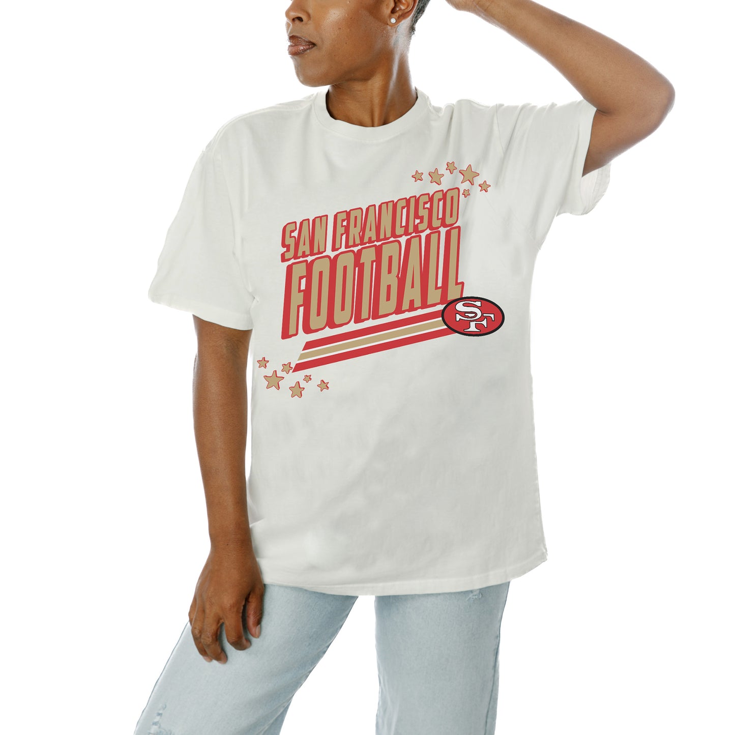 Women's Gameday Couture  White San Francisco 49ers  Good Call T-Shirt
