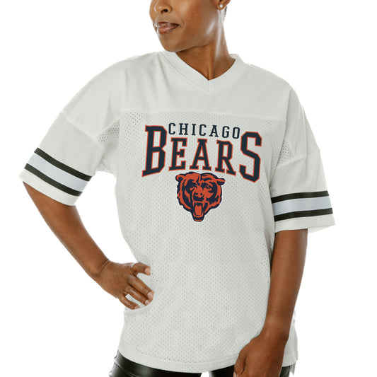 Women's Gameday Couture  White Chicago Bears  Top Recruit Side Slit V-Neck Fashion Jersey