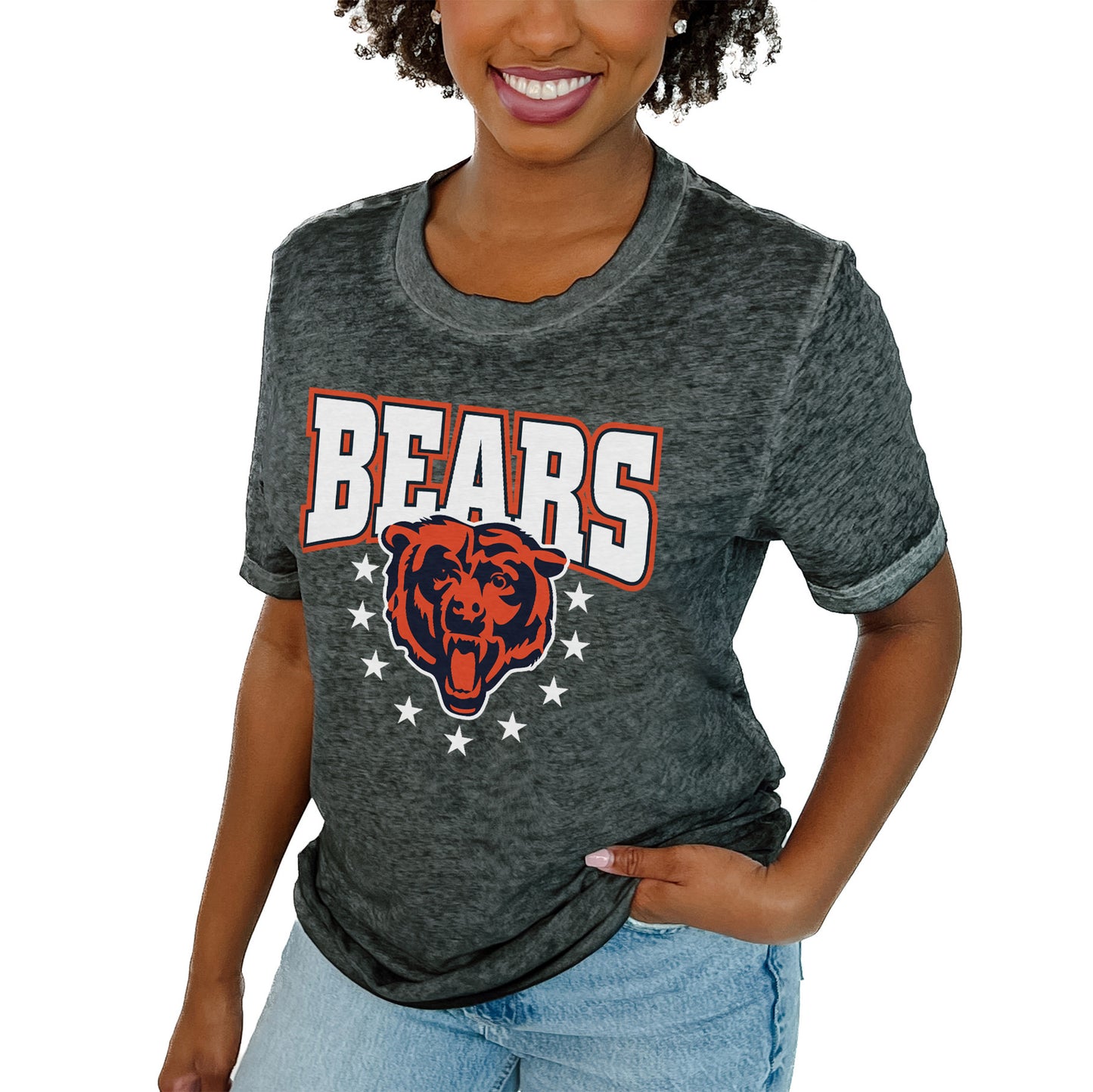 Women's Gameday Couture  Charcoal Chicago Bears  Can't Catch Me T-Shirt