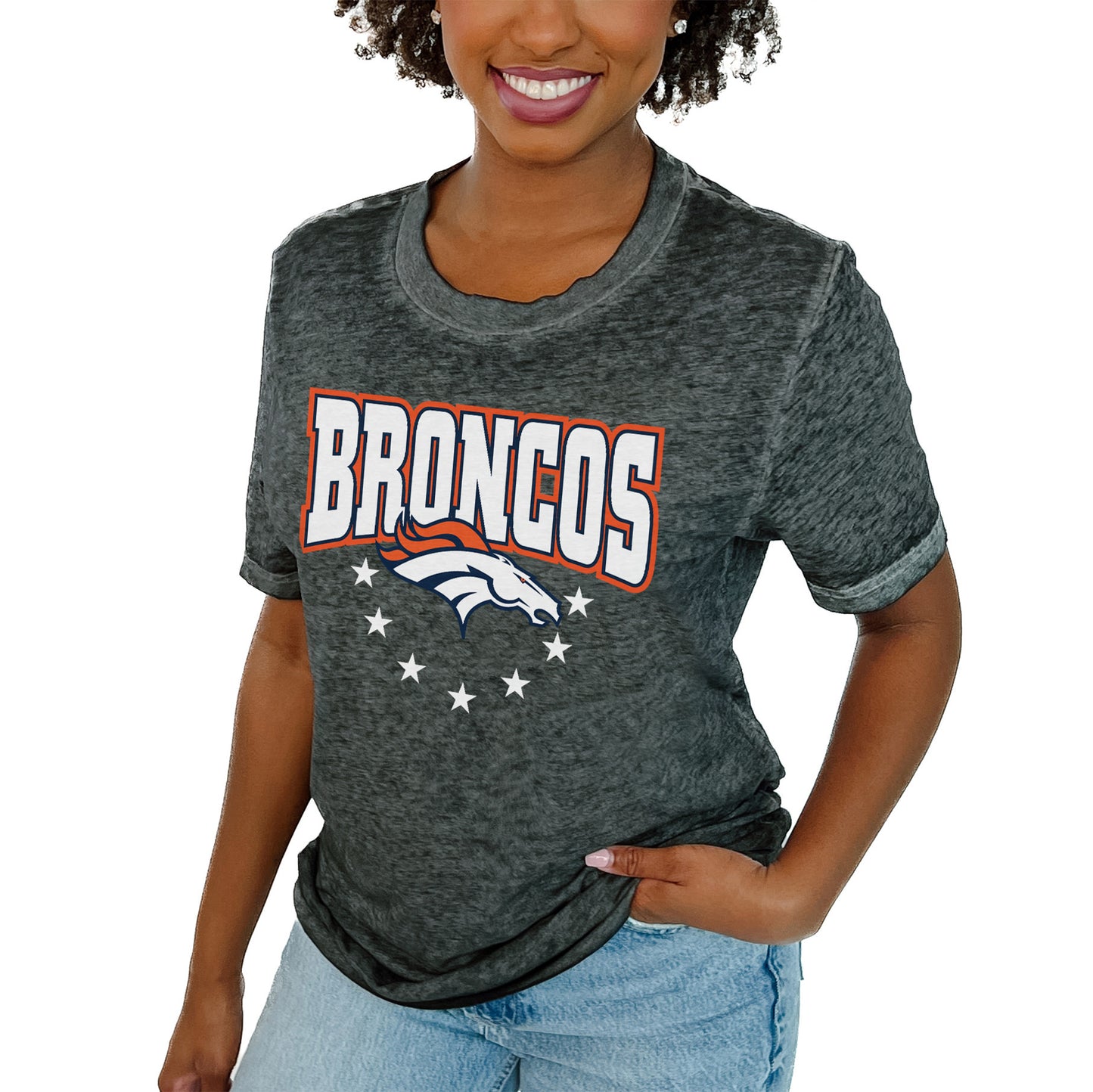 Women's Gameday Couture  Charcoal Denver Broncos  Can't Catch Me T-Shirt