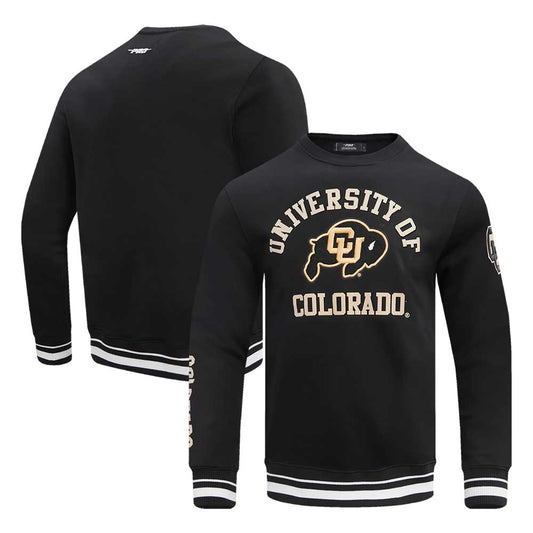 Men's Pro Standard Black Colorado Buffaloes Classic Stacked Logo Pullover Sweatshirt