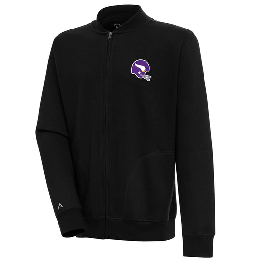 Men's Antigua  Black Minnesota Vikings Victory Full-Zip Jacket