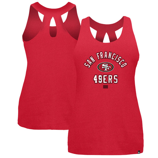 Women's New Era Scarlet San Francisco 49ers 2024 NFL Training Camp Tank Top