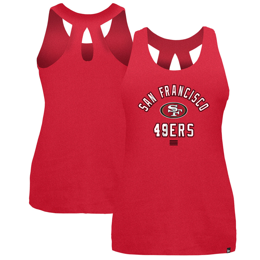 Women's New Era Scarlet San Francisco 49ers 2024 NFL Training Camp Tank Top