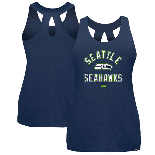 Women's New Era College Navy Seattle Seahawks 2024 NFL Training Camp Tank Top