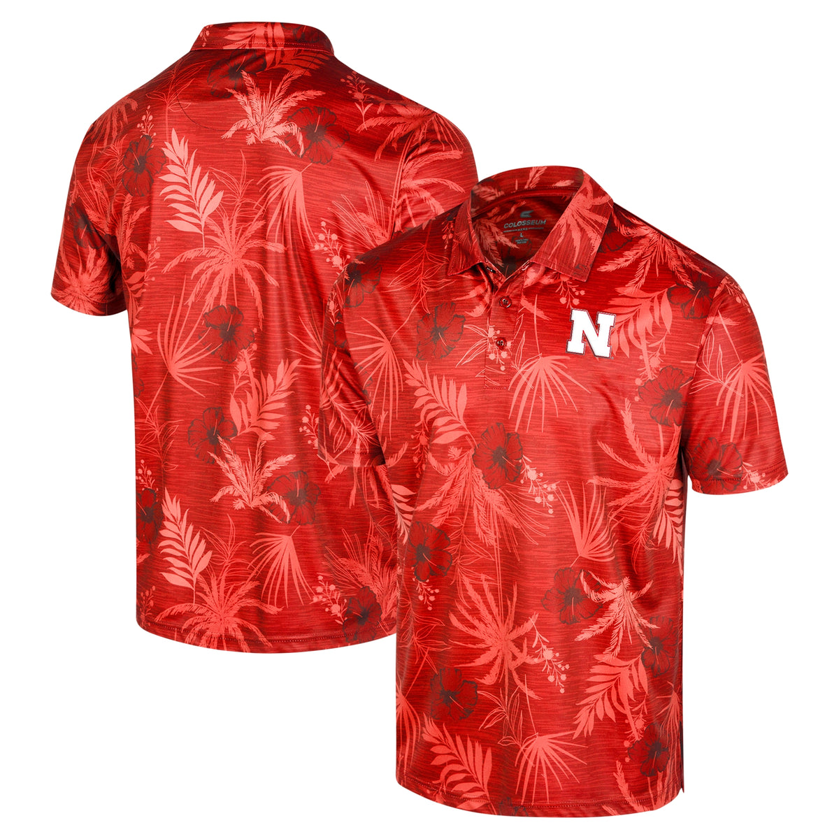 Men's Colosseum Scarlet Nebraska Huskers Big & Tall Palms Polo