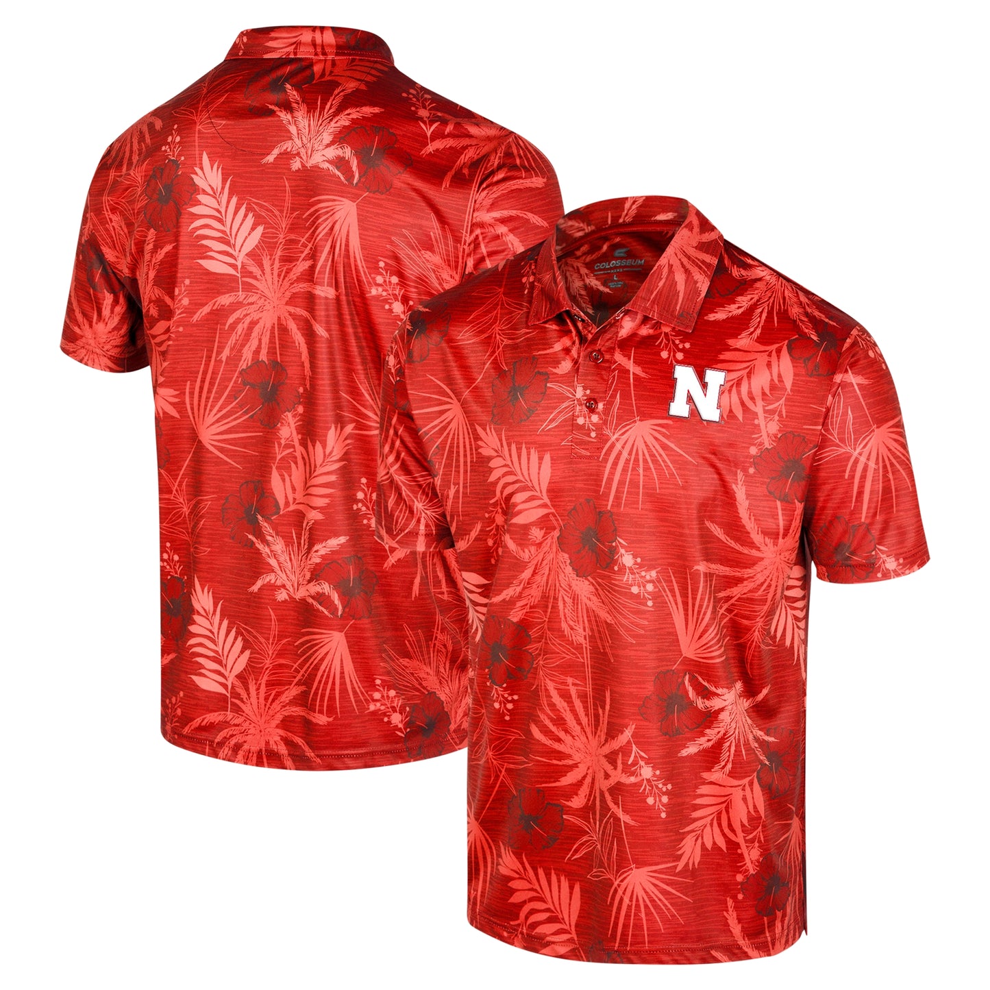 Men's Colosseum Scarlet Nebraska Huskers Big & Tall Palms Polo