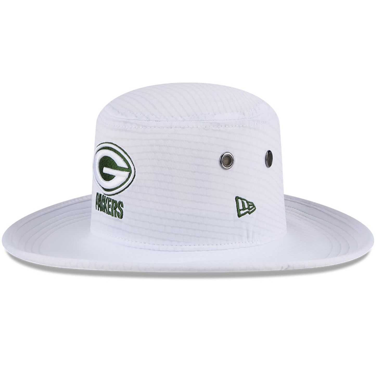 Men's New Era White Green Bay Packers 2024 NFL Training Camp Panama Bucket Hat