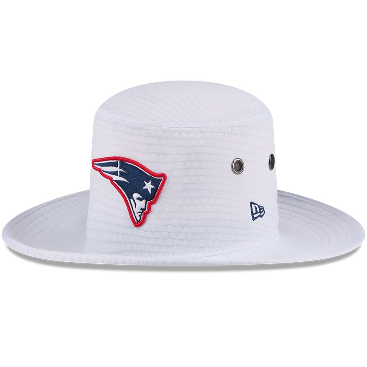 Men's New Era White New England Patriots 2024 NFL Training Camp Panama Bucket Hat