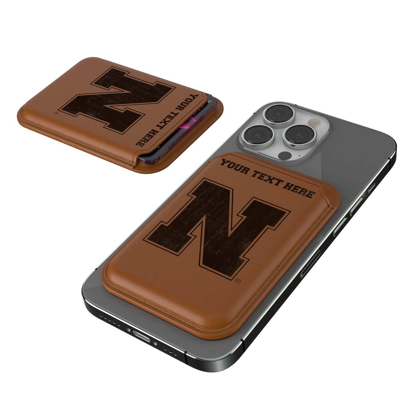 Keyscaper  Nebraska Huskers Personalized Primary Logo Magnetic Credit Card Wallet