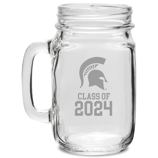Michigan State Spartans Class of 2024 16oz. Drinking Jar