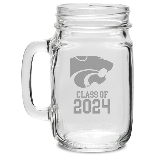 Kansas State Wildcats Class of 2024 16oz. Drinking Jar