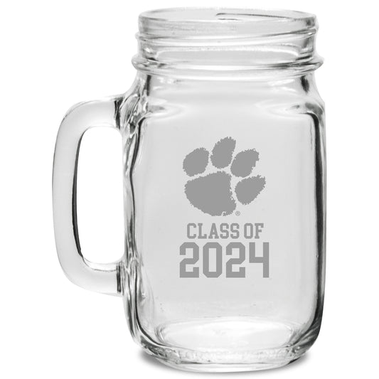 Clemson Tigers Class of 2024 16oz. Drinking Jar