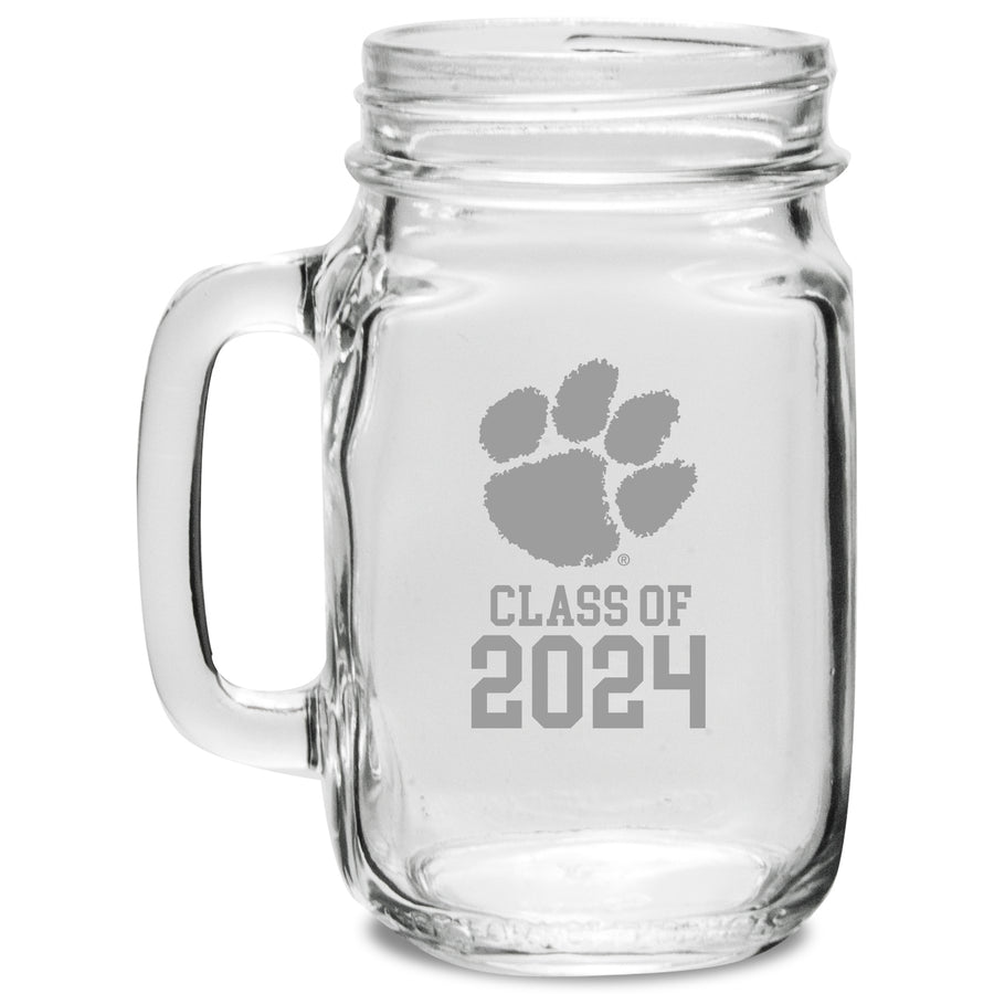 Clemson Tigers Class of 2024 16oz. Drinking Jar