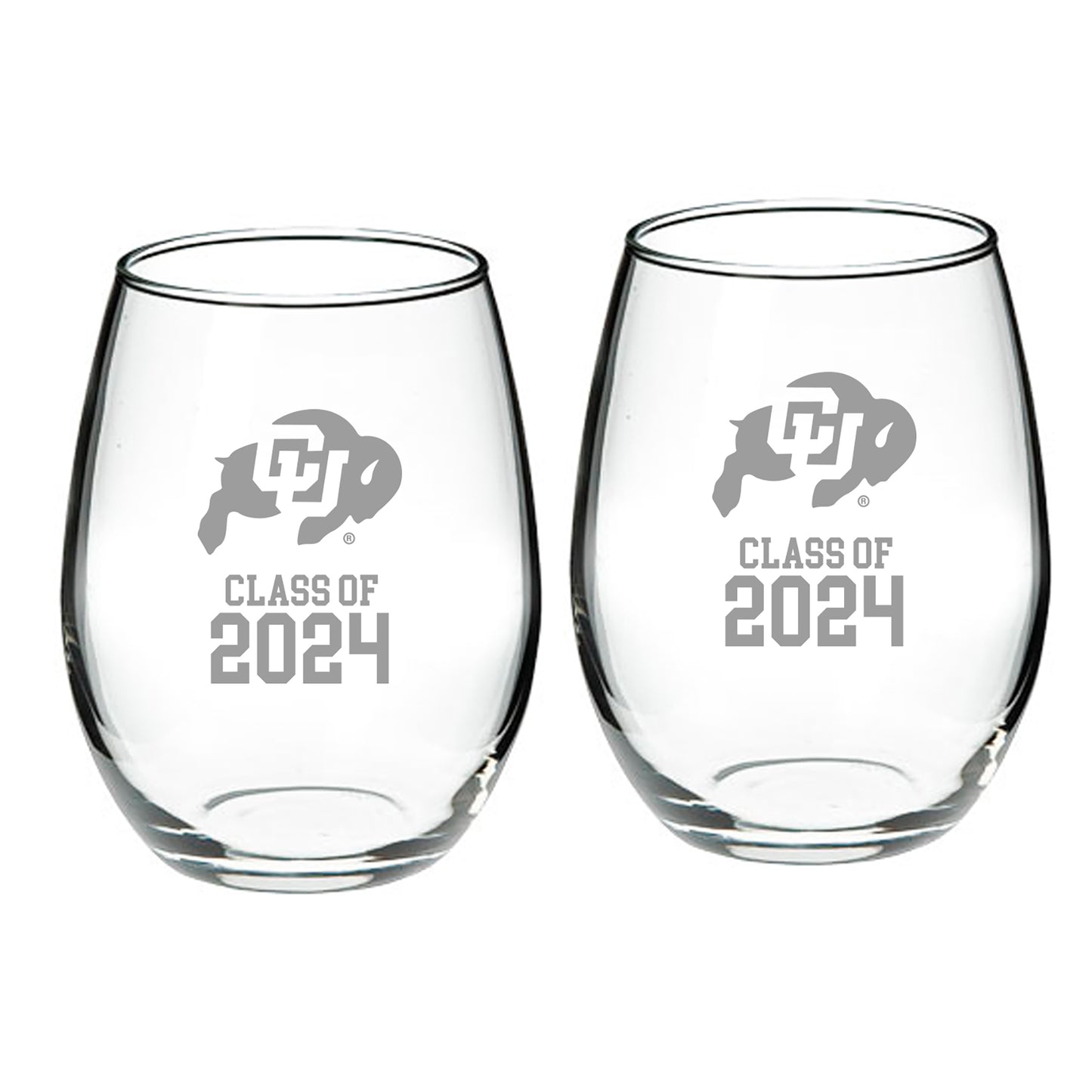 Colorado Buffaloes Class of 2024 21oz. 2-Piece Stemless Wine Glass Set
