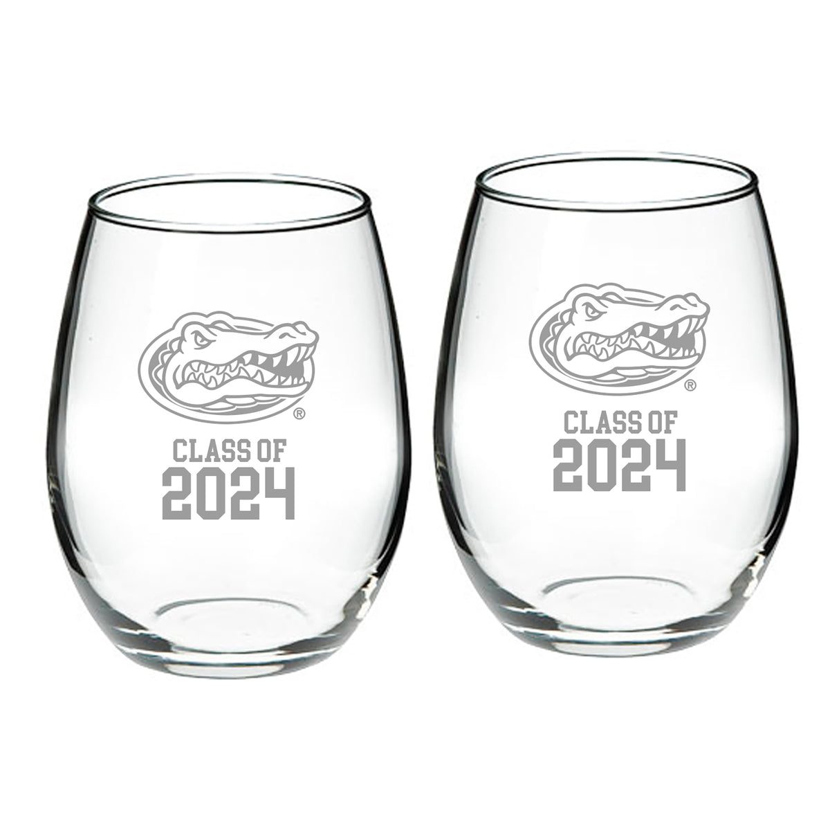Florida Gators Class of 2024 21oz. 2-Piece Stemless Wine Glass Set