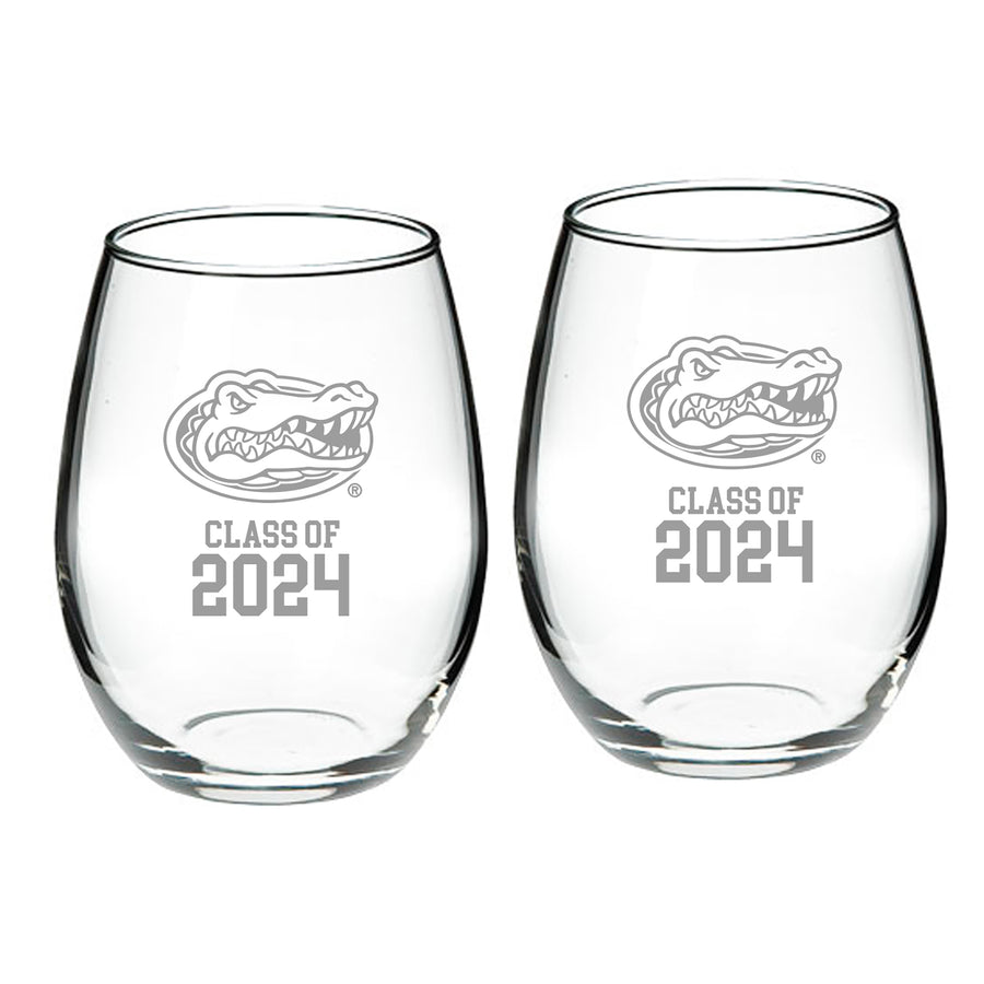 Florida Gators Class of 2024 21oz. 2-Piece Stemless Wine Glass Set