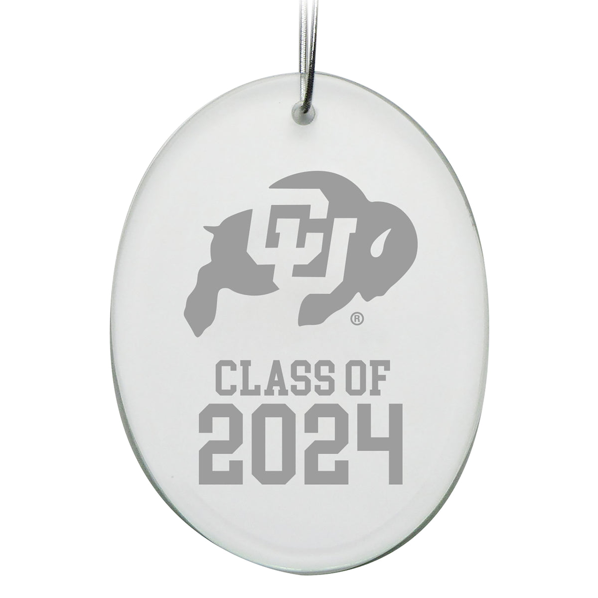 Colorado Buffaloes Class of 2024 2.75'' x 3.75'' Glass Oval Ornament