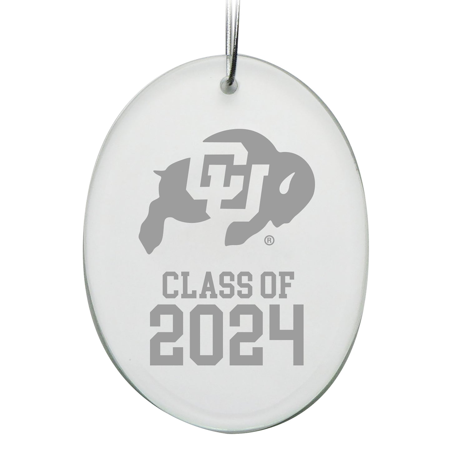 Colorado Buffaloes Class of 2024 2.75'' x 3.75'' Glass Oval Ornament