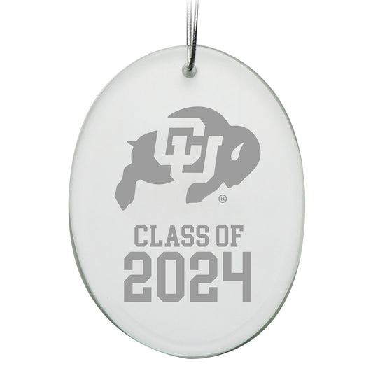 Colorado Buffaloes Class of 2024 2.75'' x 3.75'' Glass Oval Ornament