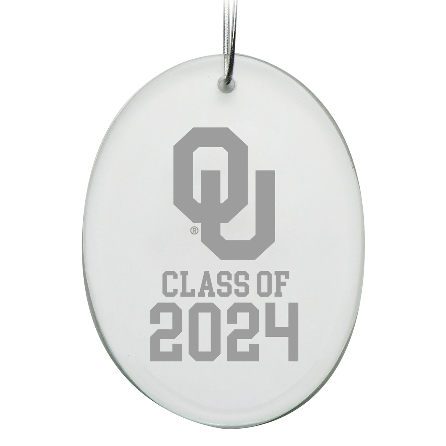 Oklahoma Sooners Class of 2024 2.75'' x 3.75'' Glass Oval Ornament