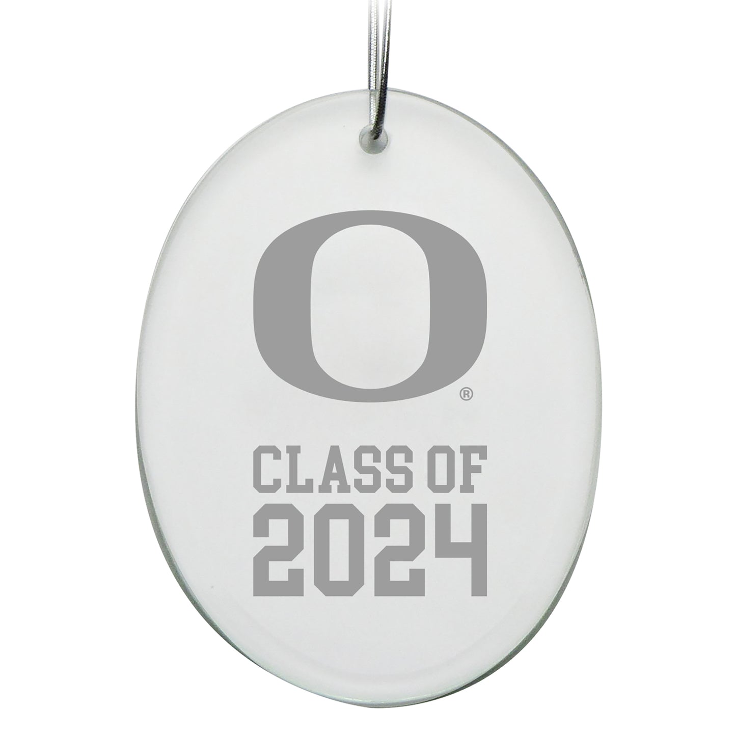 Oregon Ducks Class of 2024 2.75'' x 3.75'' Glass Oval Ornament