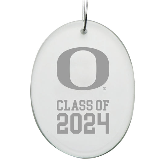 Oregon Ducks Class of 2024 2.75'' x 3.75'' Glass Oval Ornament