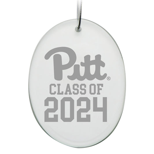 Pitt Panthers Class of 2024 2.75'' x 3.75'' Glass Oval Ornament