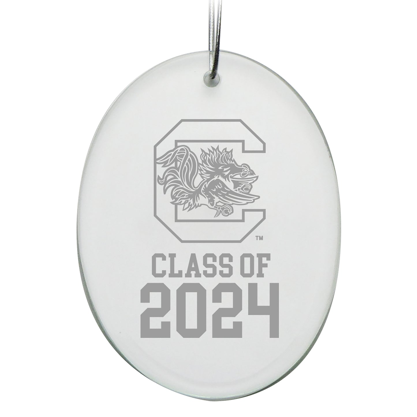 South Carolina Gamecocks Class of 2024 2.75'' x 3.75'' Glass Oval Ornament