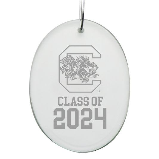 South Carolina Gamecocks Class of 2024 2.75'' x 3.75'' Glass Oval Ornament