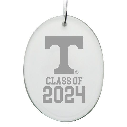 Tennessee Volunteers Class of 2024 2.75'' x 3.75'' Glass Oval Ornament