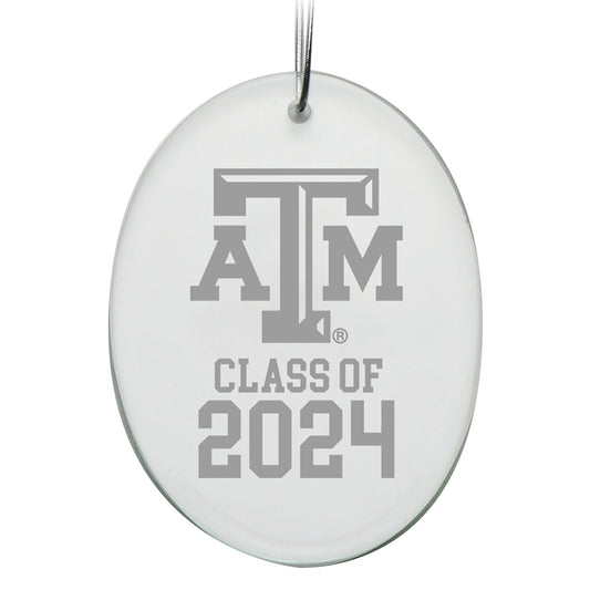 Texas A&M Aggies Class of 2024 2.75'' x 3.75'' Glass Oval Ornament
