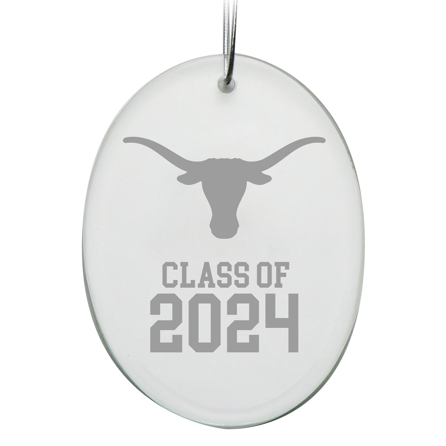 Texas Longhorns Class of 2024 2.75'' x 3.75'' Glass Oval Ornament