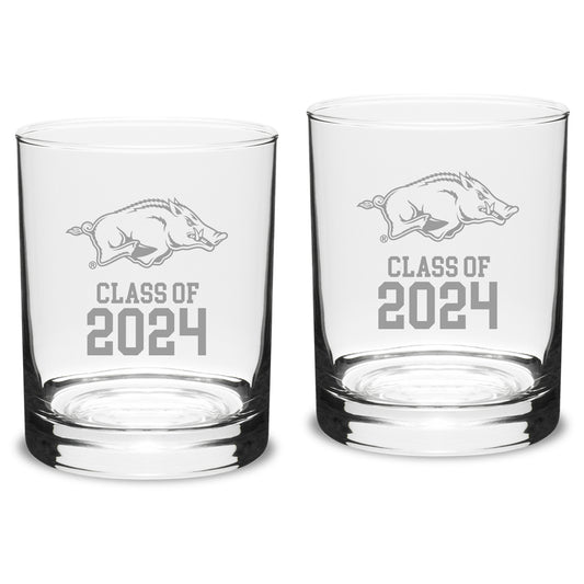 Arkansas Razorbacks Class of 2024 14oz. 2-Piece Classic Double Old-Fashioned Glass Set