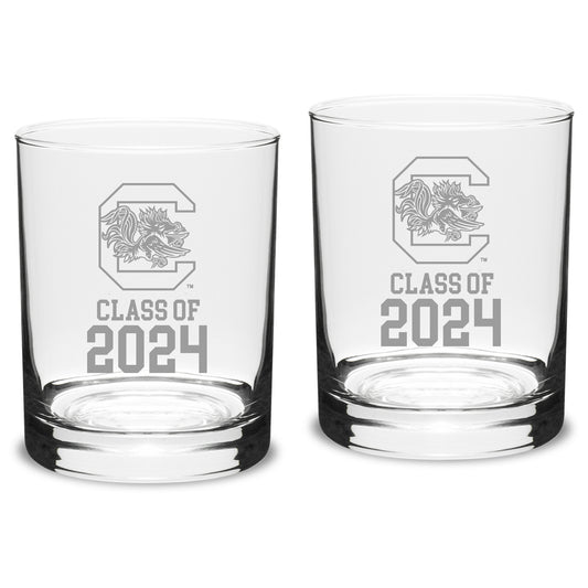 South Carolina Gamecocks Class of 2024 14oz. 2-Piece Classic Double Old-Fashioned Glass Set