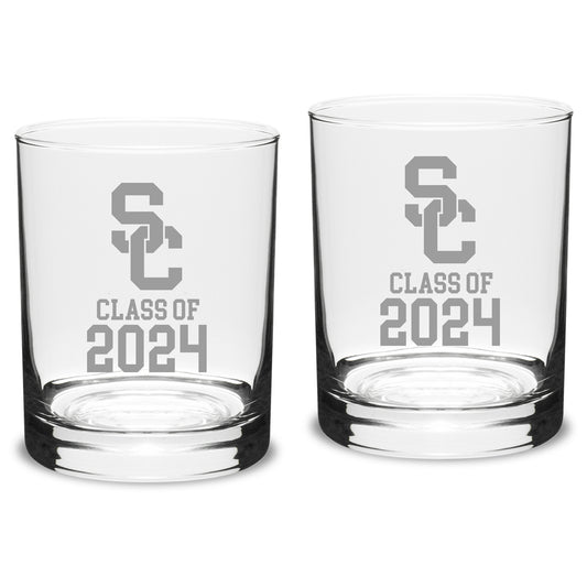 USC Trojans Class of 2024 14oz. 2-Piece Classic Double Old-Fashioned Glass Set