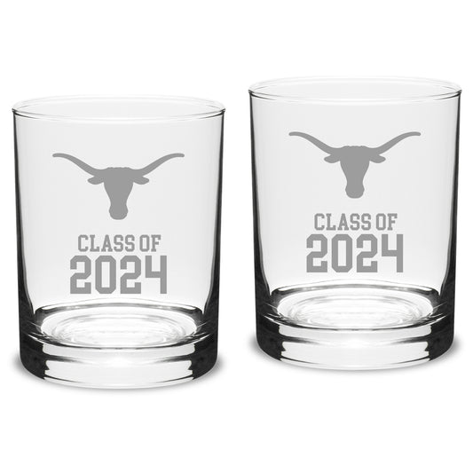 Texas Longhorns Class of 2024 14oz. 2-Piece Classic Double Old-Fashioned Glass Set