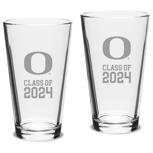 Oregon Ducks Class of 2024 16oz. 2-Piece Classic Pint Glass Set