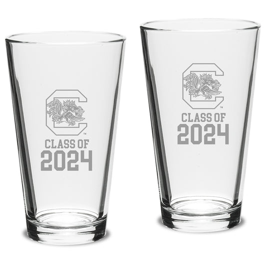 South Carolina Gamecocks Class of 2024 16oz. 2-Piece Classic Pint Glass Set