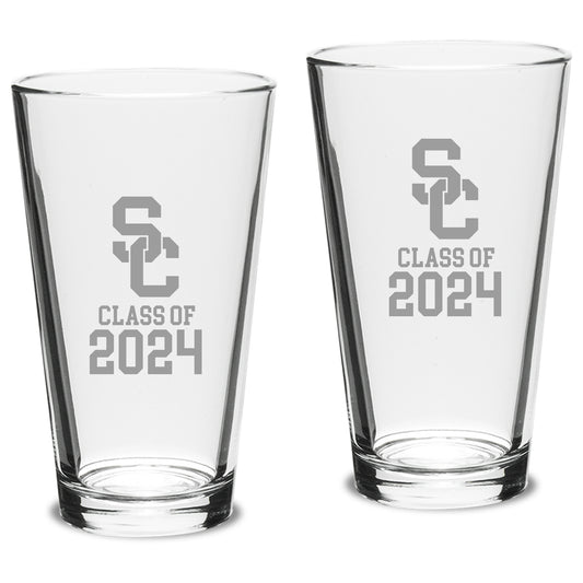 USC Trojans Class of 2024 16oz. 2-Piece Classic Pint Glass Set