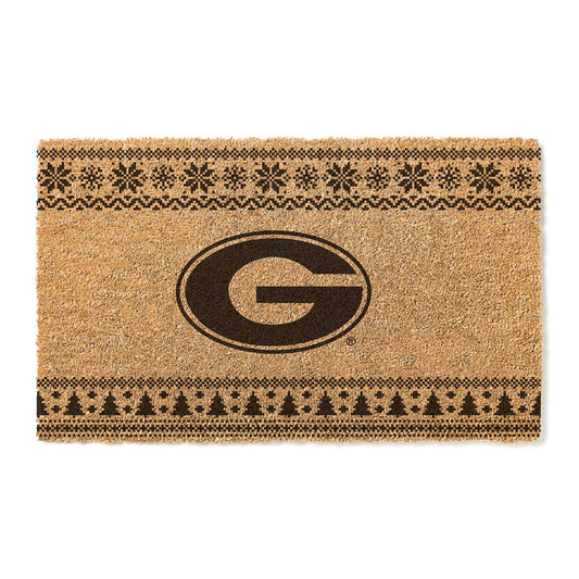 Georgia Bulldogs 18" x 30" Holiday Coir Doormat