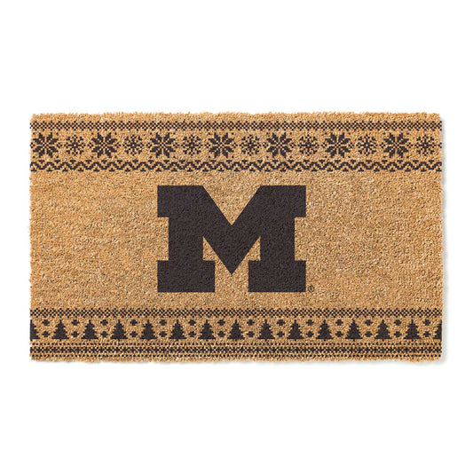 Michigan Wolverines 18" x 30" Holiday Coir Doormat