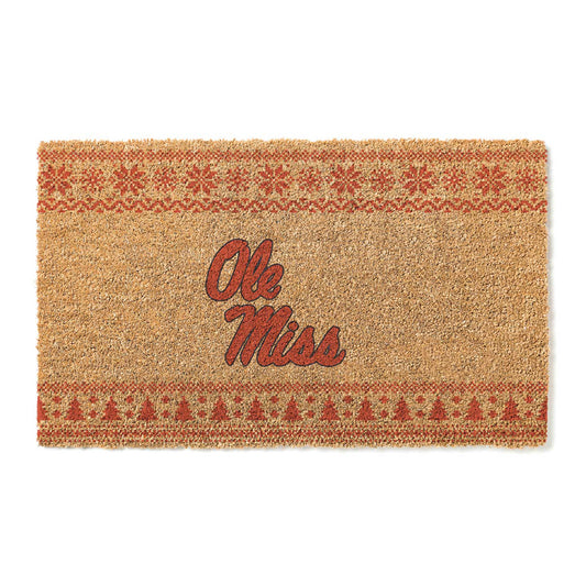 Ole Miss Rebels 18" x 30" Holiday Coir Doormat