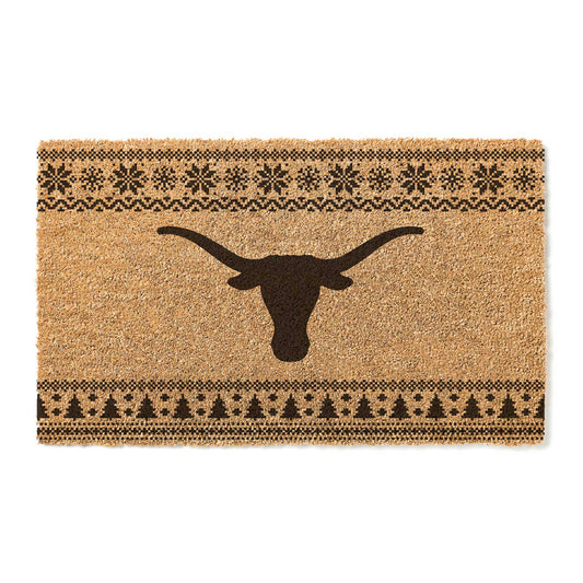 Texas Longhorns 18" x 30" Holiday Coir Doormat