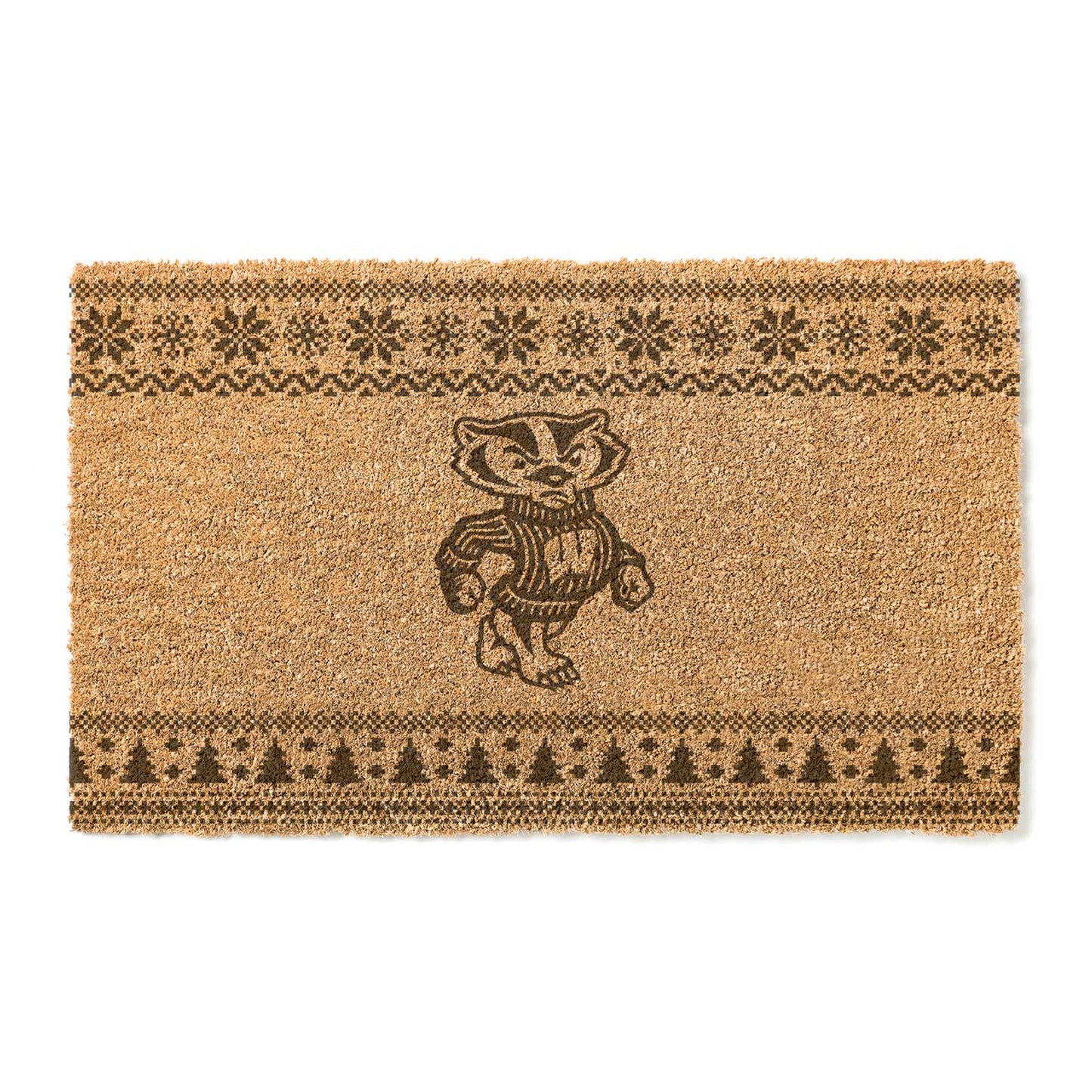 Wisconsin Badgers 18" x 30" Holiday Coir Doormat