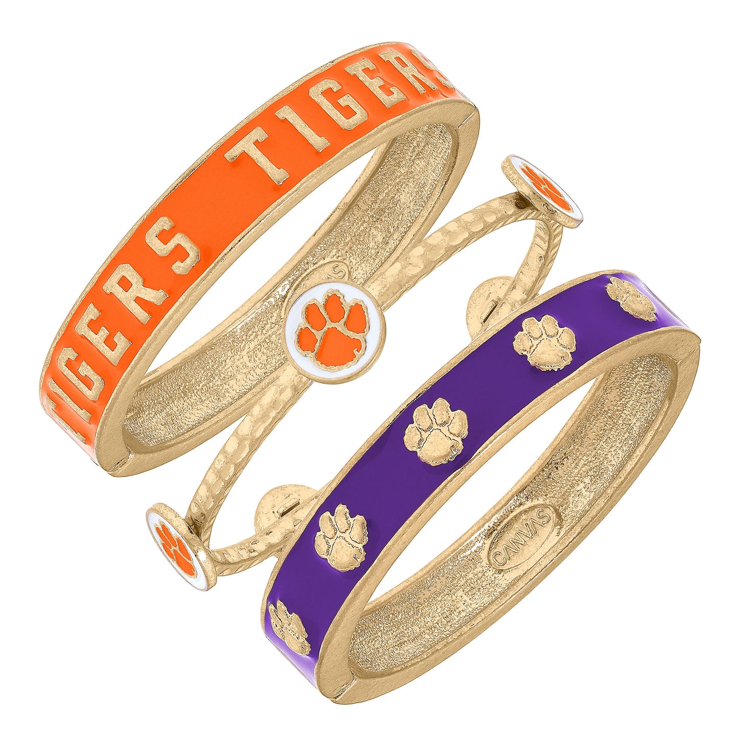 Women's Clemson Tigers Stacked Enameled Bangle Set